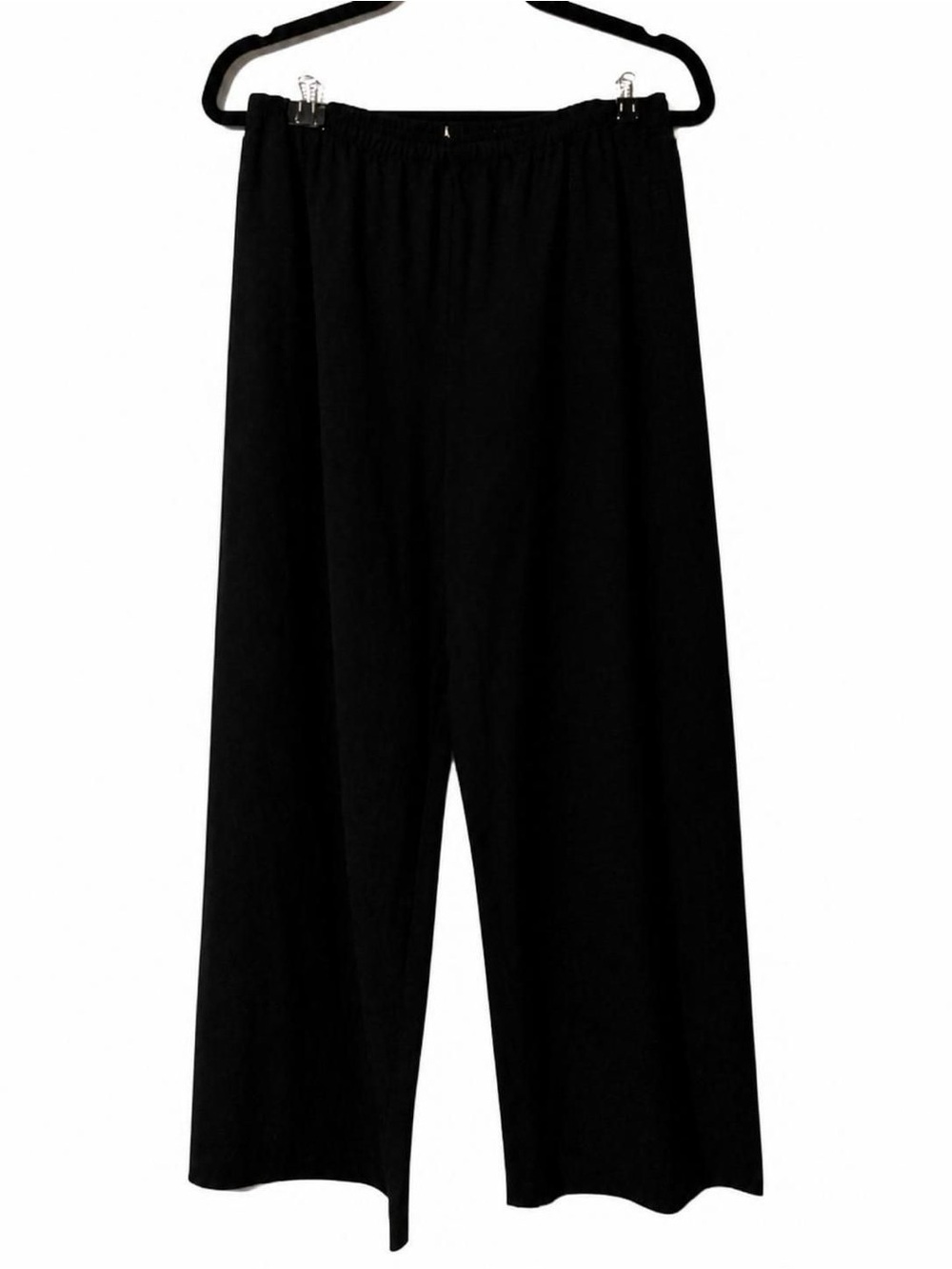 Peter Cohen Black Wide Leg Pull-On WOOL Pants